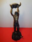 "Calling The Buffalo" Bronze Sculpture Inspired by Frederic Remington (15 by 7")