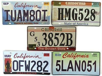Lot De 5 Plaques D'immatriculation Américaines Californie USA License Plates • 17.50€