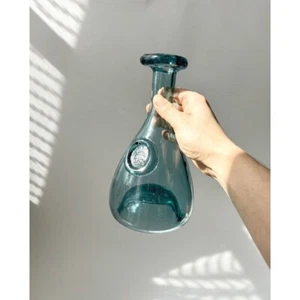 Vintage Scandanavian Elsimore Danish Blue Glas Weinkaraffe - Bild 1 von 8