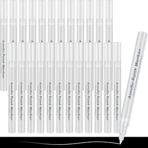 PerKoop 24 Pcs White Paint Pen Acrylic Paint Marker Bulk Permanent Marker wit... - Picture 1 of 7
