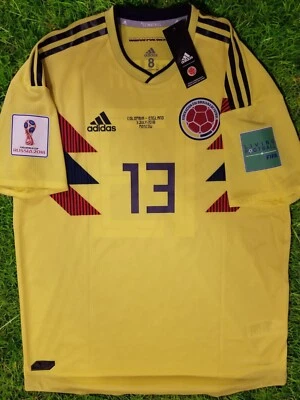 ADIDAS COLOMBIA 2018 HOME MATCH PLAYER VERSION SHIRT Y. MINA  CLIMACHILL SIZE 8 - Image 1 of 4