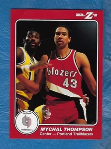 Star Company MR Z'S 1984 pizza Mychal Thompson Portland Trailblazers resistente 5x7 - Imagen 1 de 2