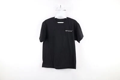 SpaceX Boys Large Faded Spell Out F9 Rocket Space Double Sided T-Shirt Black - Image 1 of 4