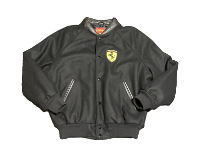 Ferrari NICEMAN Official Licensed Vintage Jacket Size L England Wool Leather - Image 1 of 4