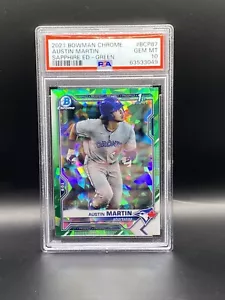 2021 Bowman Chrome #BCP87 Austin Martin Green Sapphire #/125 PSA 10 GEM MINT RC - Picture 1 of 2