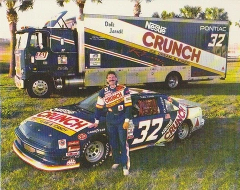 Dale Jarrett #32 Nestle Crunch 1991 post card /hero card   -new old stock Nascar Cover