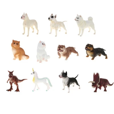 Kunststoff Tier Figur Bullterrier Bully Pitbull Shiba Inu Hund Modell Spielset Spielzeug