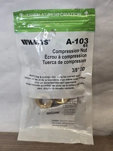 5 Packs of Watts A-103 3/8" Nut Compression Fittings - Picture 1 of 2