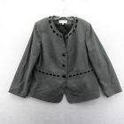 Jones New York Suit Womens Size 18W Black Gray Button Up Blazer Jacket Work Top