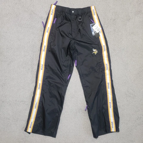 Minnesota Vikings Pants Men's M (32-34) Black NFL Nylon Train Run NEW Rain Wind Cover
