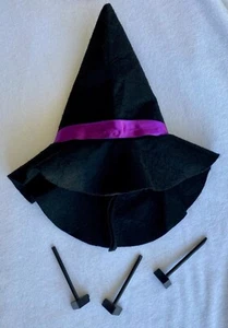 4 PIEZAS SEGURO NIÑOS CALABAZA Piezas de Decoración Jack-O-Lantern Madera Ojos Nariz Bruja Sombrero - Imagen 1 de 3
