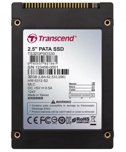 32GB Transcend PSD330 2.5-inch IDE Internal SSD Solid State Disk (MLC Flash) - Image 1 of 1