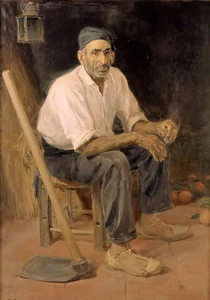 Oil painting jose benlliure el tio andreu de rocafort Uncle Andrew Roquefort - Picture 1 of 1
