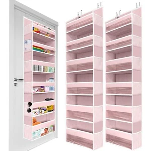 2 Pc Heavy Duty Over The Door Organizer 55x14x6.7 6 Large Front & 12 Side Pocket - Picture 1 of 9