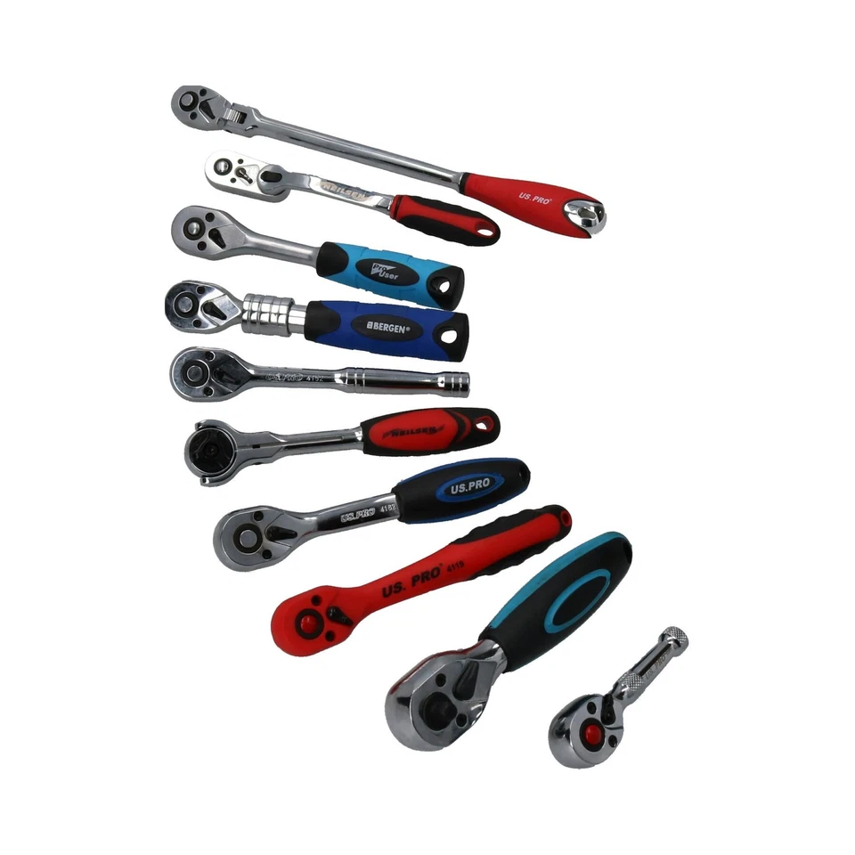 1/4" Drive Ratchet Socket Driver Straight Curved Flexi Extendable Stubby - Image 1 of 1