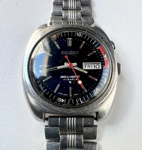 SEIKO 4006-7002 Automatic Watch Vintage Mens Bell-Matic Blue Dial 17 Jewels - Picture 1 of 10