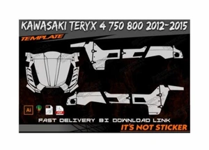 KAWASAKI TERYX 4 750 800 2012-2015 template 1/1 real scale EPS PDF CDR format - Foto 1 di 3