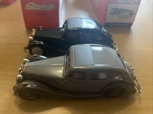 2 X RILEY KESTREL 1/43 WHITE METAL CAR MODELS BY SOMERVILLE 129/129a GREY GREEN - Picture 1 of 21