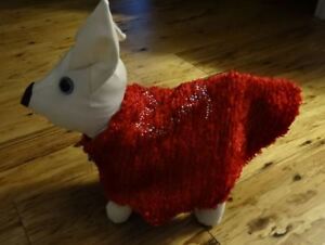 Bright Red Faux Fur Dog Coat XXS Size Designer Dog Clothes