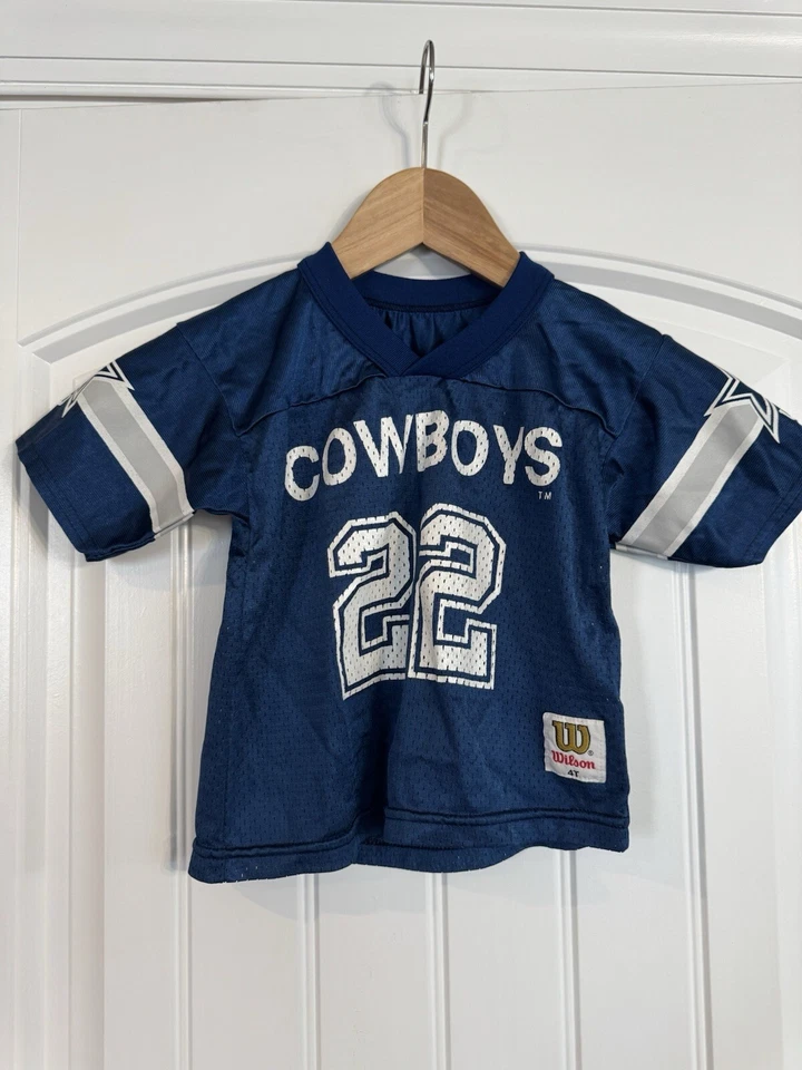 Camiseta deportiva vintage Emmitt Smith Dallas Cowboys #22 NFL Wilson para niños pequeños talla 4T Foto 1 de 4