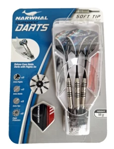 Narwhal Soft Tip Bar Darts TOURNAMENT Quality 18g w/ With Case And Extras - Picture 1 of 5