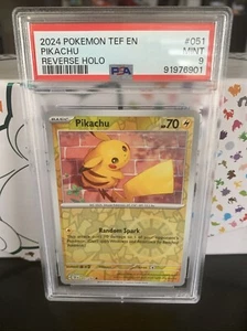 Pikachu 051/162 Sv05: Temporal Forces Reverse Holo PSA 9 - Picture 1 of 2