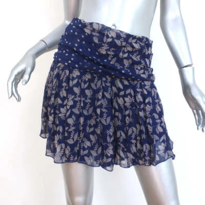 Minifalda Isabel Marant Etoile azul poda estampada Georgette talla 40 Foto 1 de 4
