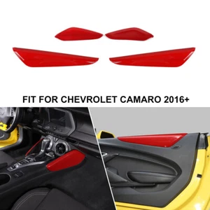 For 2016+ Chevy Camaro Red ⭕Inner Door Console Gear Shift Panel Decor Cover Trim - Picture 1 of 17