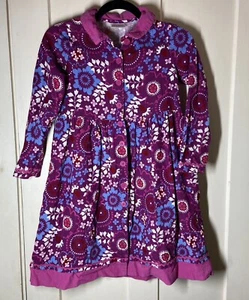 GIRLS HANNA ANDERSSON Size 130 8 Dress Corduroy Purple Floral Long Sleeve READ - Picture 1 of 12