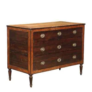 Commode Louis XVI Ancienne Noyer Italie XVIIIe Siècle - Photo 1 sur 9