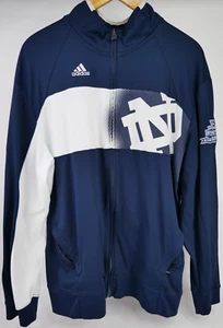 NCAA Notre Dame Fighting Irish Team Issued XL Jacket #8 Adidas Pinstripe Bowl - Picture 1 of 15