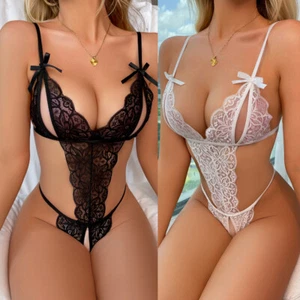Women's Lingerie Sexy Lace Babydoll Teddy One Piece Sleepwear Underwear Bodysuit - Picture 1 of 15