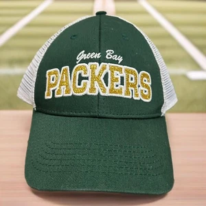NFL Team Headwear Women's Green Bay Packers Glitter Mesh Snapback Hat Cap NWT - Picture 1 of 5