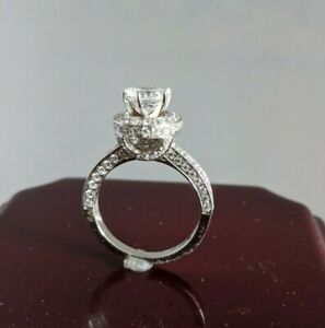 1.25ct Round Center, Cubic Zirconia Stones, Real Sterling Silver 925 Ring,6.75