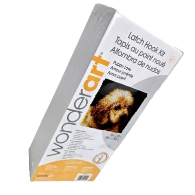 WonderArt Puppy Love Latch Hook Kit 12 x 12" Inches Latch Hook Dog SpinRite Box - Image 1 of 4