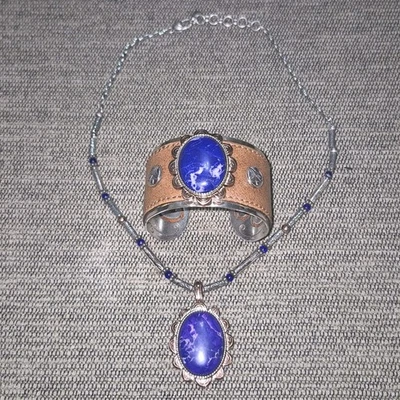 Брайтон BLUE RIVER серебро меди сняты с производства ожерелье и Western запястье манжеты браслет - Изображение 1 из 4