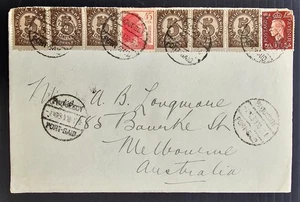 1939 Spain P&O Cover ties 8 stamps cd Port Siad Paquebot-Melbourne - Picture 1 of 2
