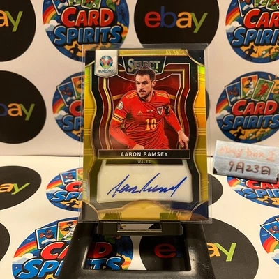 2020 Panini Select Aaron Ramsey 07/10 Wales Autograph Gold Prizm Card - Image 1 of 2