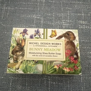 Michel Design Works Bunny Meadow Shea Butter Soap Bar ~Cucumber Flower Scent~ - Picture 1 of 2