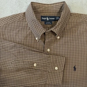 Camisa Polo Ralph Lauren L/S Oxford Botón Frontal Para Hombre XL Cuadros Negros - Imagen 1 de 16