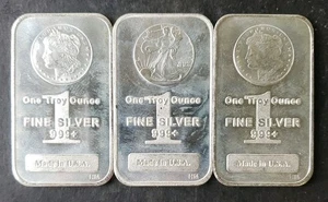 Lot of Three HM 1oz Silver US Coin Bars - Picture 1 of 3