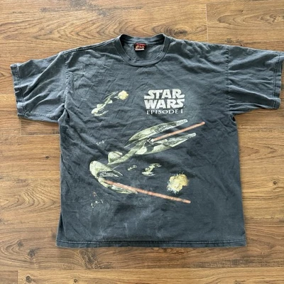 Camiseta Star Wars Episodio 1 Amenaza Fantasma Vintage Años 90 Algodón Gráfico XL Foto 1 de 4