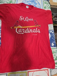 Vintage ‘88 Single Stitch St Louis Cardinals Red Short Sleeve T Shirt Sz Large - Picture 1 of 11