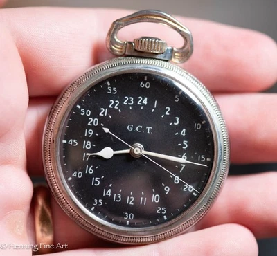 Hamilton GCT Pocket Watch 4992B Navigators Military Watch, Working - See Video 2 - Image 1 of 4