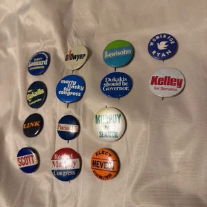 14 Vintage 1970’s campaign political buttons pinbacks senator Congress - Picture 1 of 6