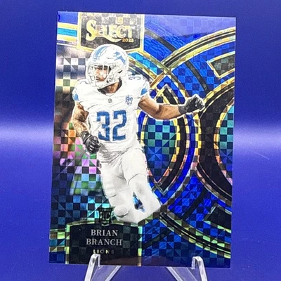 2023 Panini Select Premier Level Blue Prizm /149 Brian Branch #135 Rookie RC - Image 1 of 2