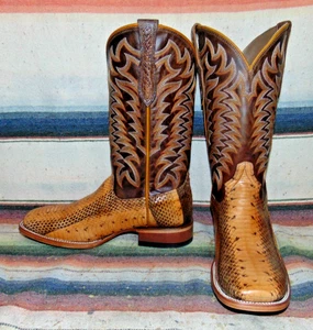 Mens Rujo The Victor Brown Watersnake Leather Cowboy Boots 8.5 D New in Box - Picture 1 of 6