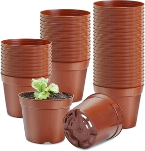 50 Stück Anzuchttöpfe 10cm Kunststoff Pflanztöpfe für Sämlinge, Blumen, Umpflan - Bild 1 von 7