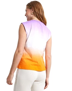 Ladies Vest Top Tie Dye Size 22-24 Pullover Sleeveless Rainbow 100% Cotton Summe - Picture 1 of 9