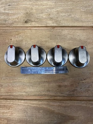 Forno de fogão SAMSUNG genuíno, conjunto de botões de 4 # DG94-00207 aço inoxidável - Imagem 1 de 2